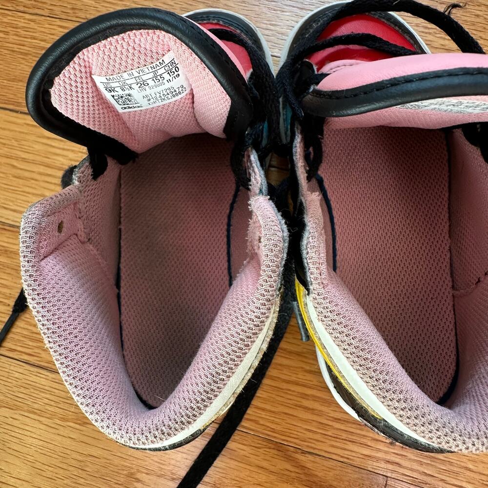 adidas Originals Vintage Inspired Hardcourt Hi Girls Toddler Leather Sneakers 9K - Picture 14 of 16